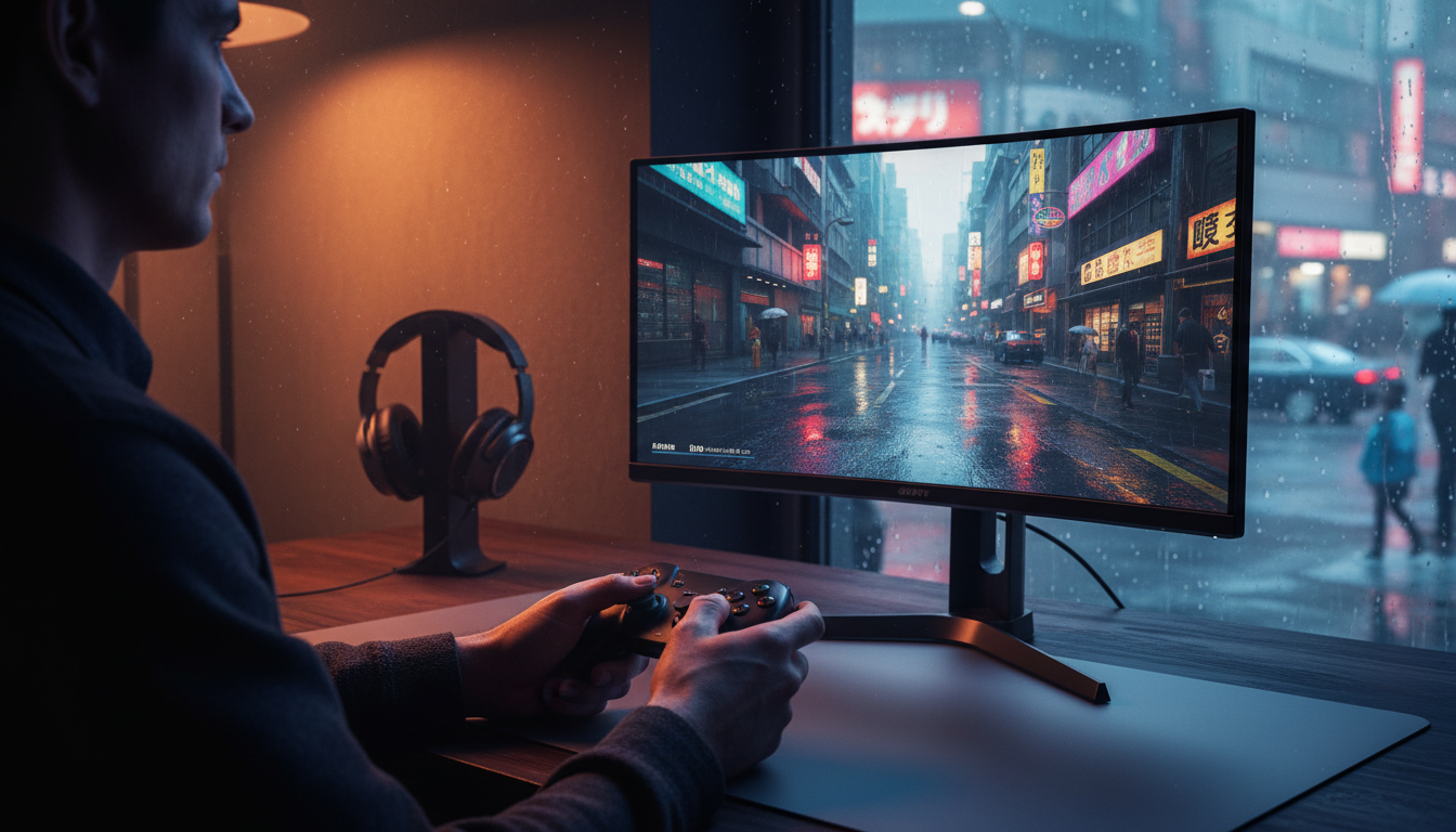 Rainy Vice City streets at night