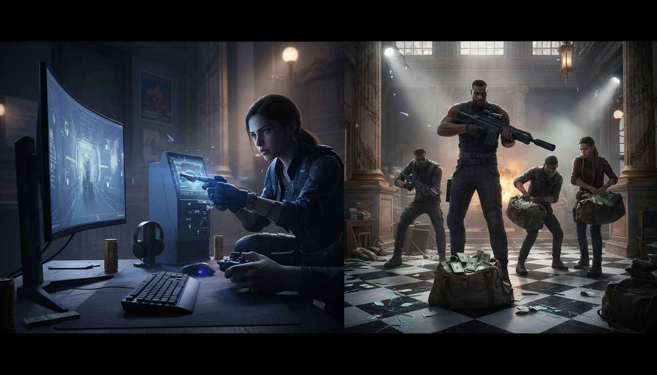 GTA Online players execute a heist.