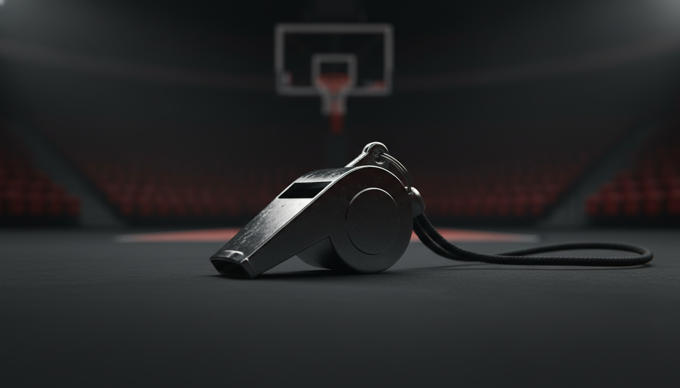 Referee's whistle symbolizes a controversial call.