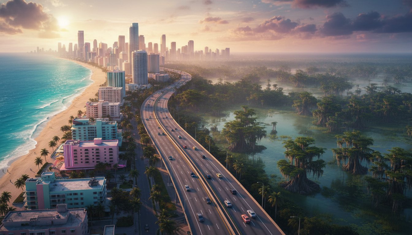 Panoramic view of the GTA 6 world.