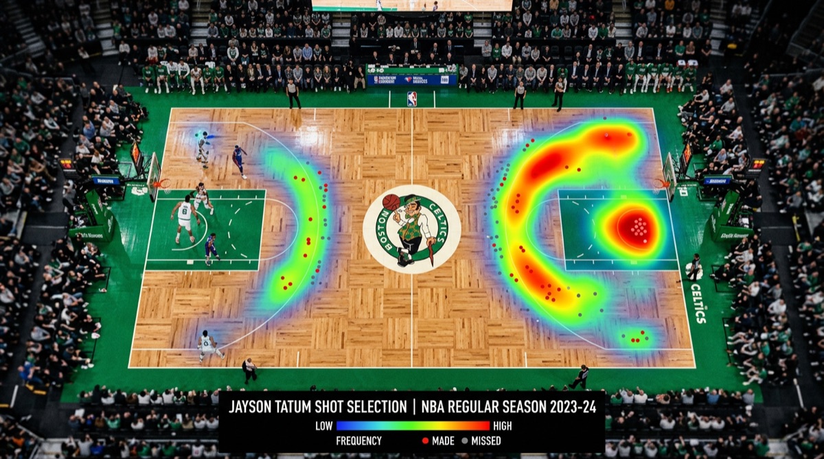 Jayson Tatum shot selection heatmap
